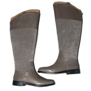 Franco Sarto Grey Meyer Knee High Leather Boots 7.5 M